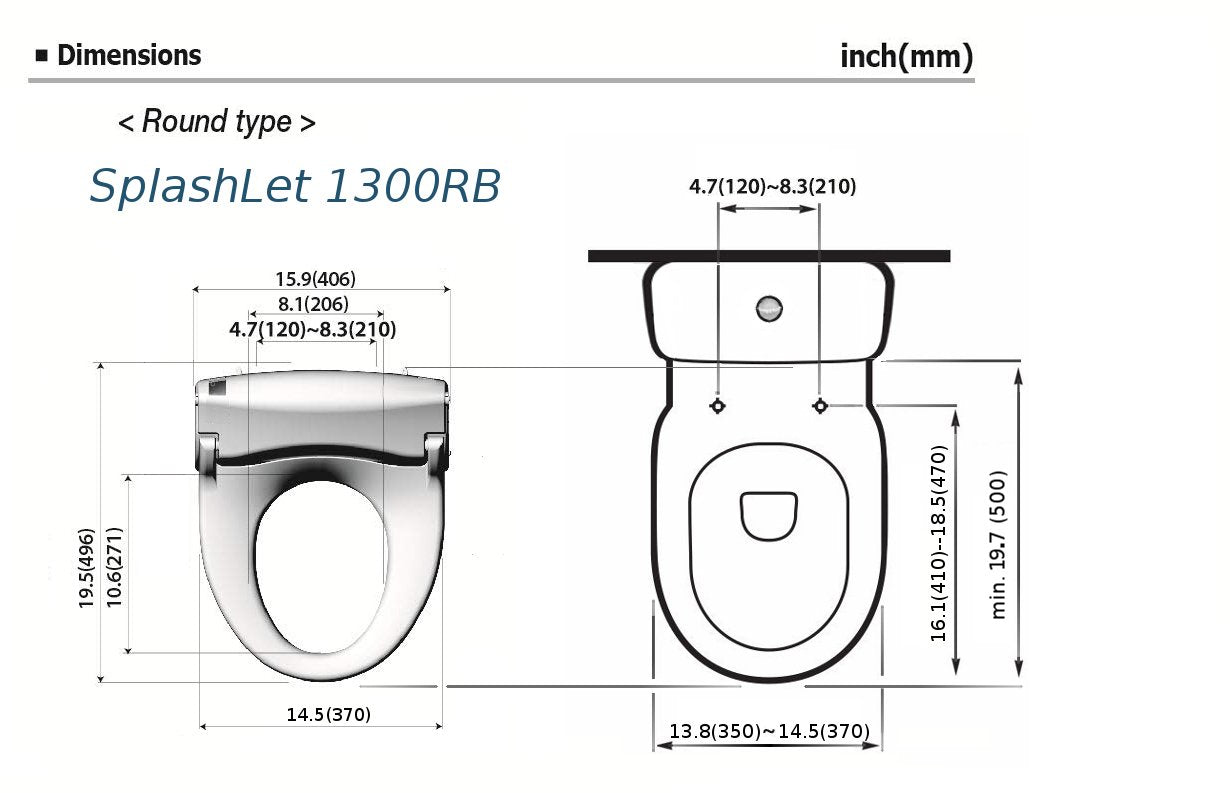 Intelligent Shower Toilet Seat SplashLet 1300RB - BrookPad United Kingdom